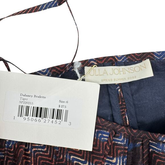 Ulla Johnson NWT Dalaney Bralette Tiger Dark Print Strappy Corset Crop Top - Picture 13 of 14